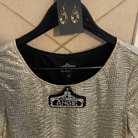 🛍️B2G1 FREE🛍️Outfit: NWT earrings & NWT Angie metallic dress - Picture 4 of 10